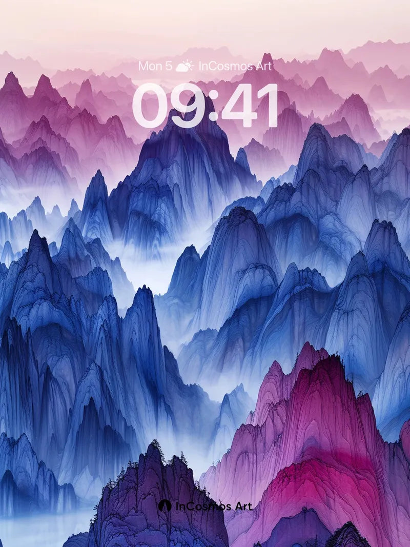 Mystic Peak Wallpaper with Ethereal Hues