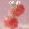 Luminous Plumage Wallpaper with Floating Tomatoes wallpaper for iPhone, iPad & Mac