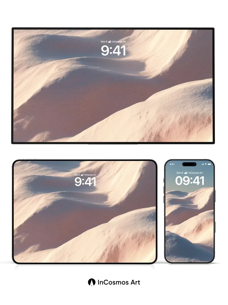 Serenity Dunes Wallpaper with Golden Light