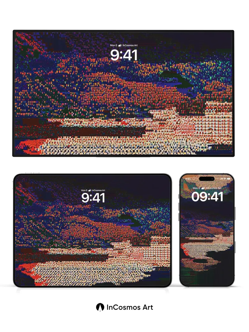 Pixel Storm Wallpaper with Digital Echoes