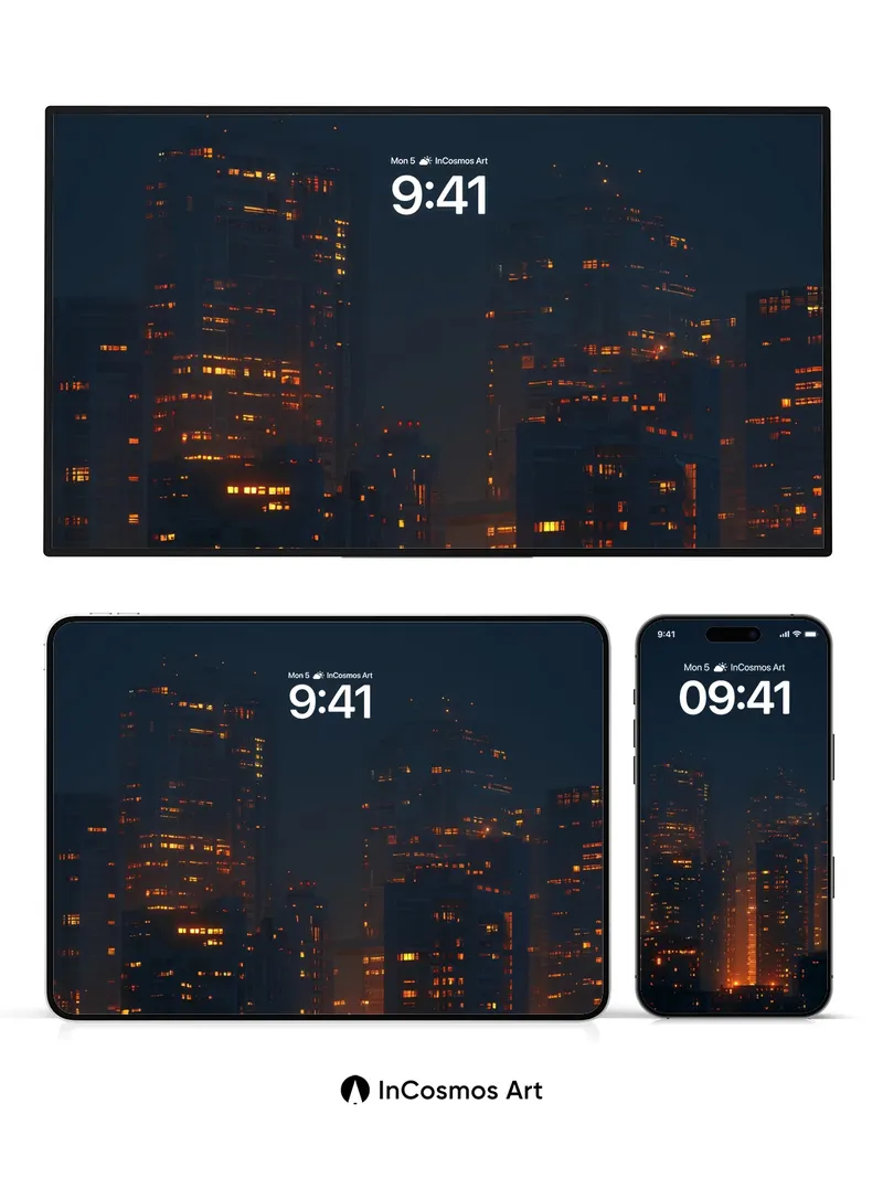 Nocturnal Pulse Wallpaper with Amber Veins
