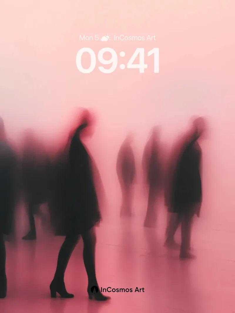 Hushed Silhouettes Wallpaper with Pink Fog