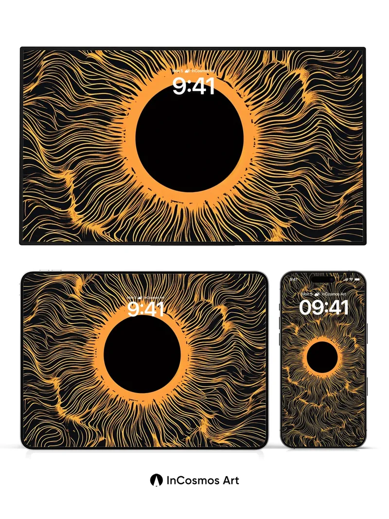 Golden Vein Wallpaper with Cosmic Eye