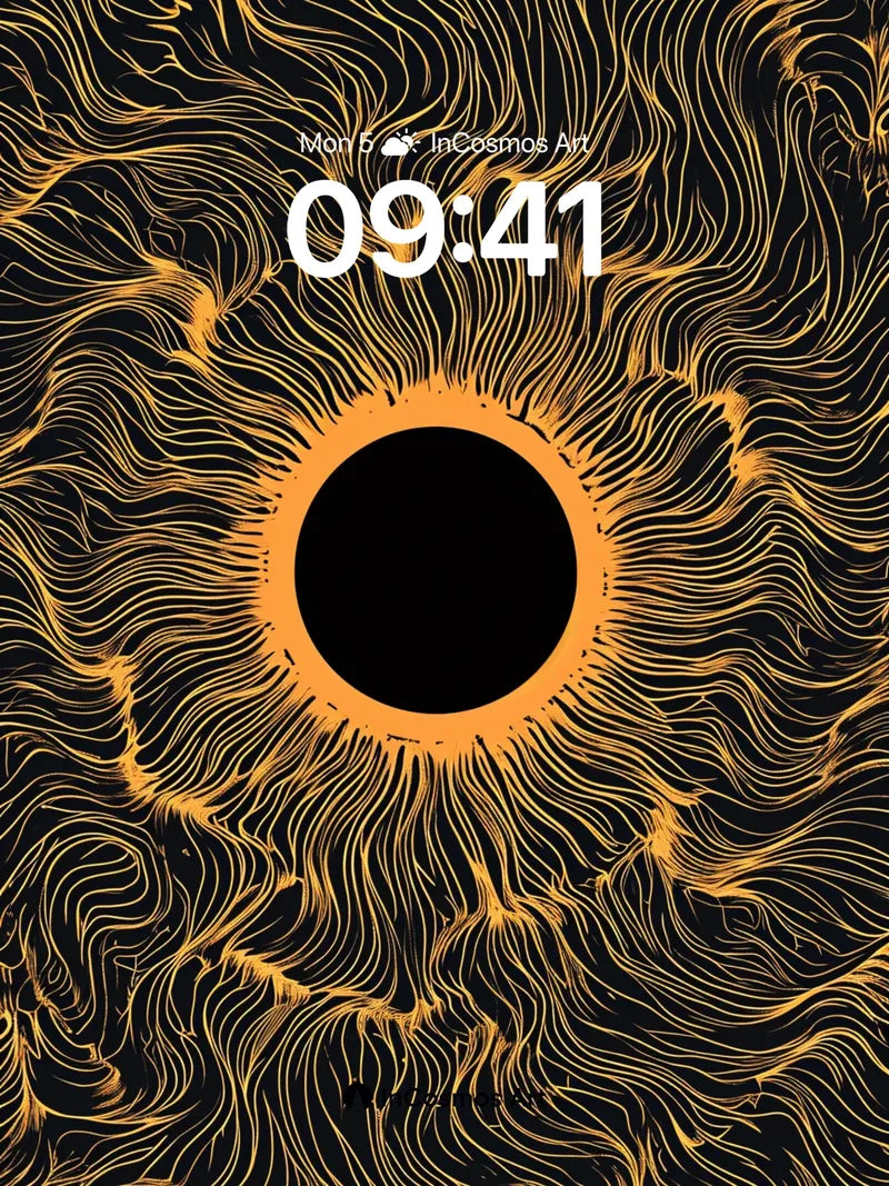 Golden Vein Wallpaper with Cosmic Eye