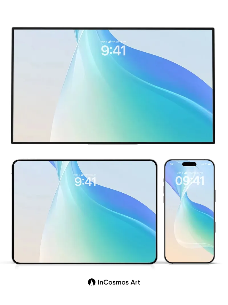 Serene Gradient Flow Wallpaper with Ethereal Light