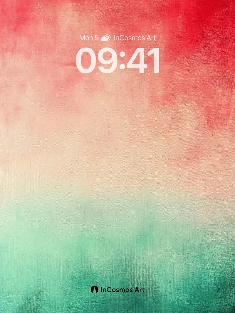 Crimson Horizon Wallpaper with Teal Embrace