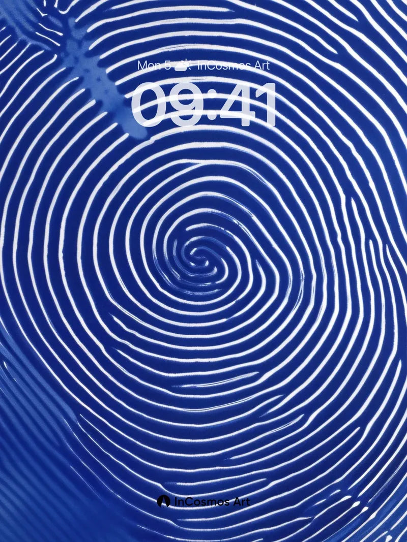 Spiral Echo Wallpaper with Deep Blue Currents