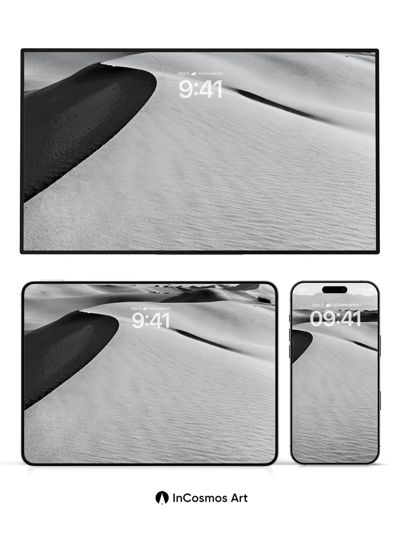 Silent Dune Wallpaper with Shadowed Curves