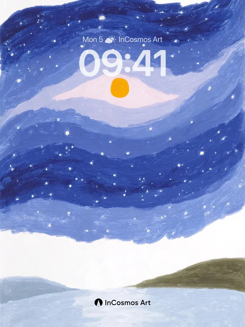 Night Eye Wallpaper with Starry Waves wallpaper for iPhone, iPad & Mac