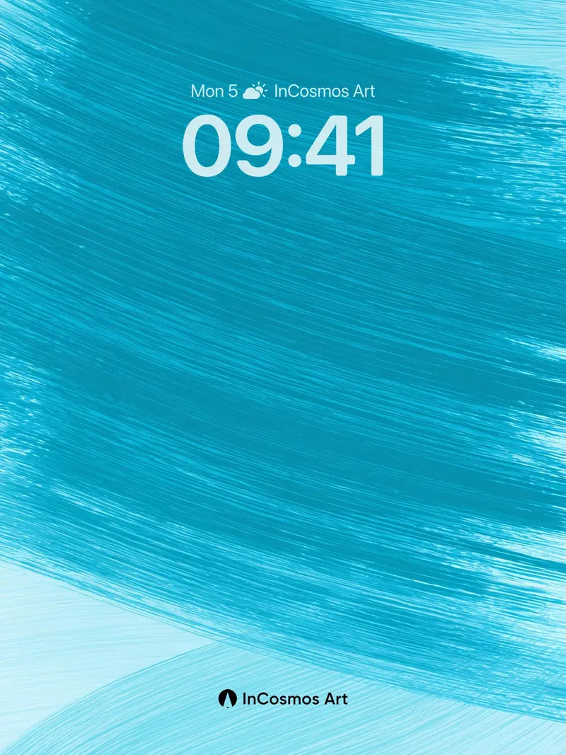 Serene Azure Brushstroke Wallpaper with Fluid Motion wallpaper for iPhone, iPad & Mac
