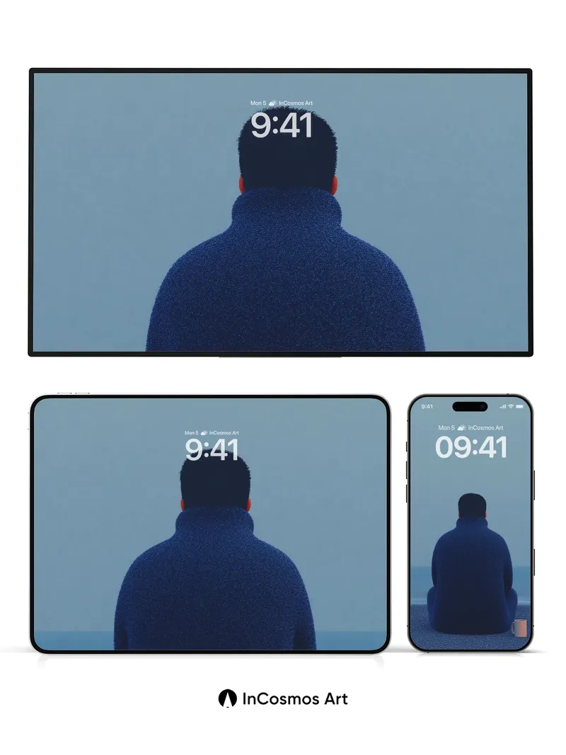 Stillness by the Sea Wallpaper with Textured Depth