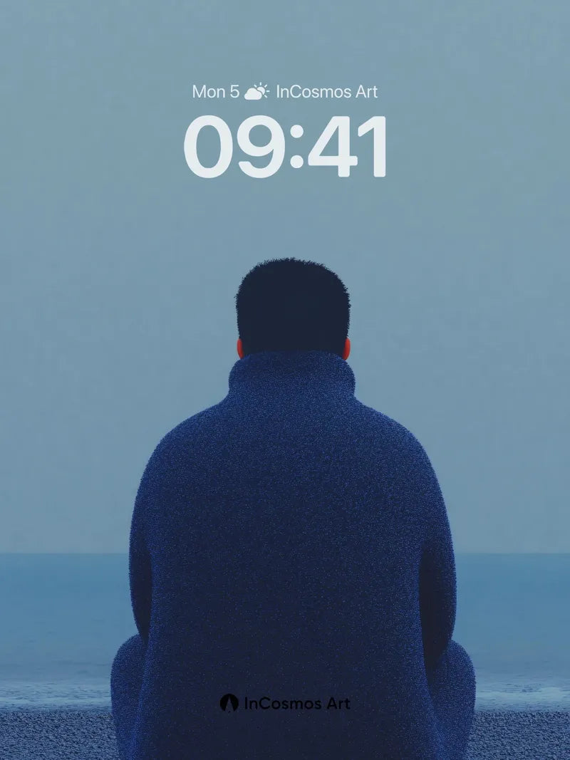 Stillness by the Sea Wallpaper with Textured Depth