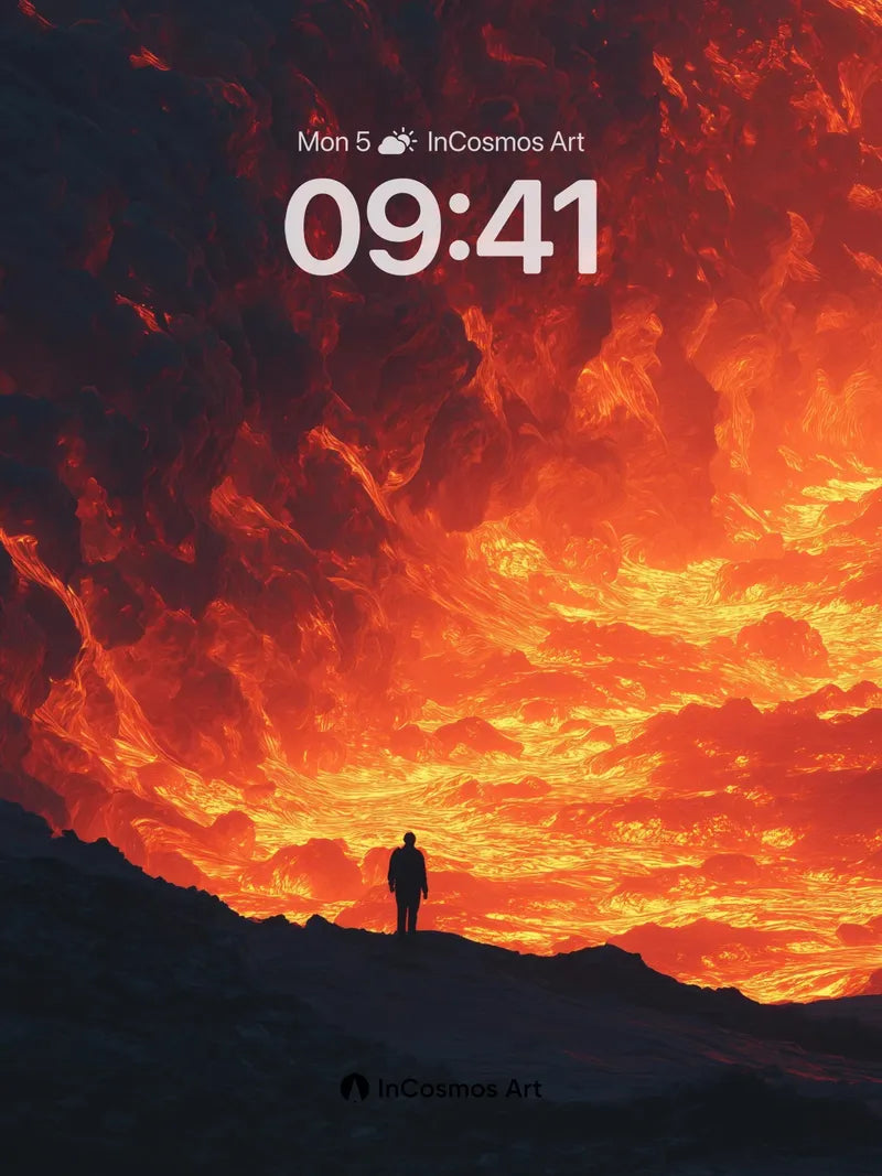 Inferno Horizon Wallpaper with Solitary Figure