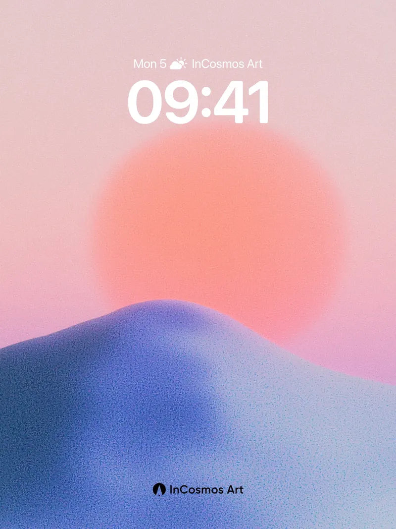 Serene Horizon Wallpaper with Soft Sun Disc