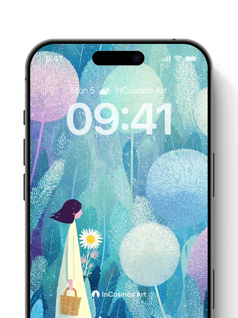 Whispering Meadow Wallpaper with Floating Dandelions