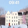 Silent Snowfall Wallpaper with Crimson Door wallpaper for iPhone, iPad & Mac