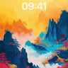 Crimson Mist Wallpaper with Floating Peaks wallpaper for iPhone, iPad & Mac