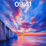 Crimson Skyline Wallpaper with Cliff Reflections wallpaper for iPhone, iPad & Mac