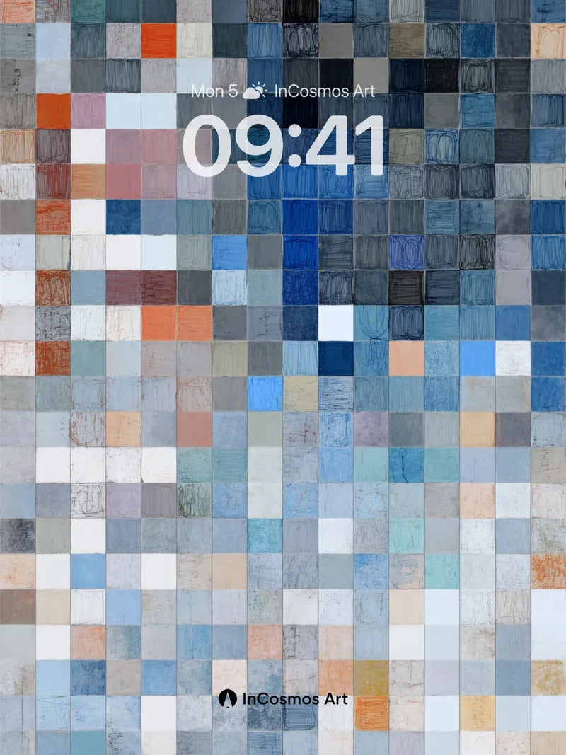 Quiet Grid Wallpaper in Hazy Blues wallpaper for iPhone, iPad & Mac