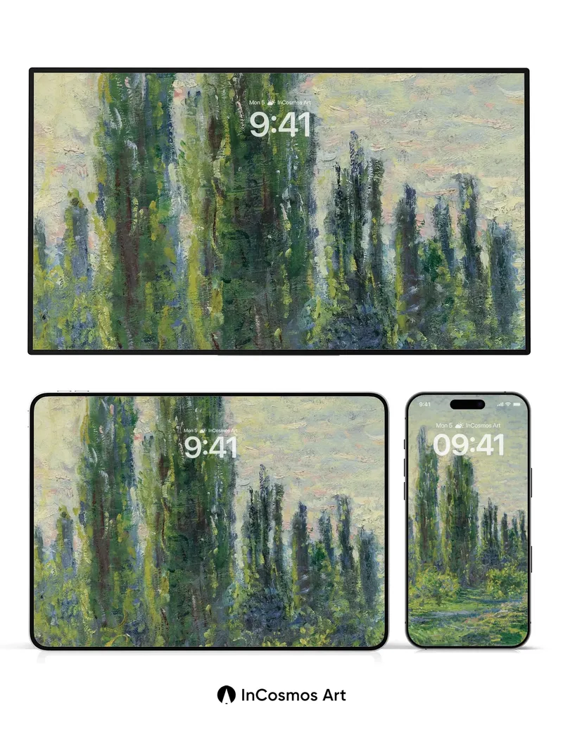 Whispering Canopy Wallpaper with Sunlit Brushstrokes