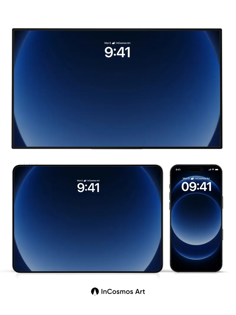 Calm Void Wallpaper with Floating Light Ring