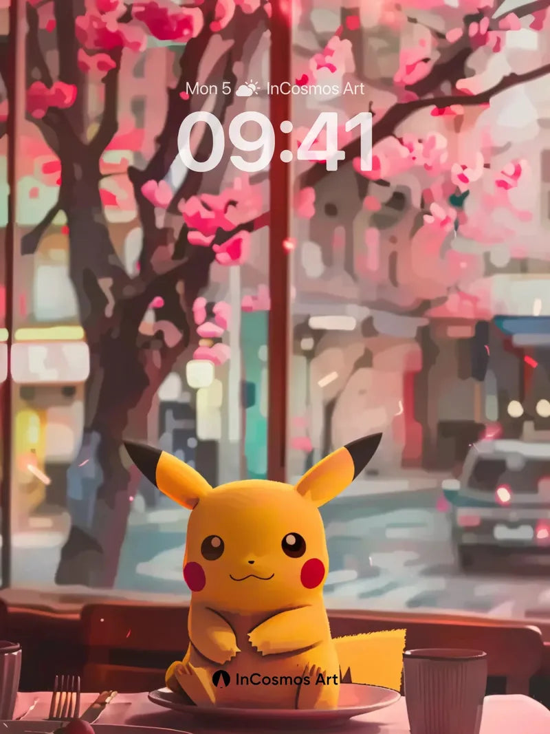 Cherry Bloom Wallpaper with Pikachu Serenity