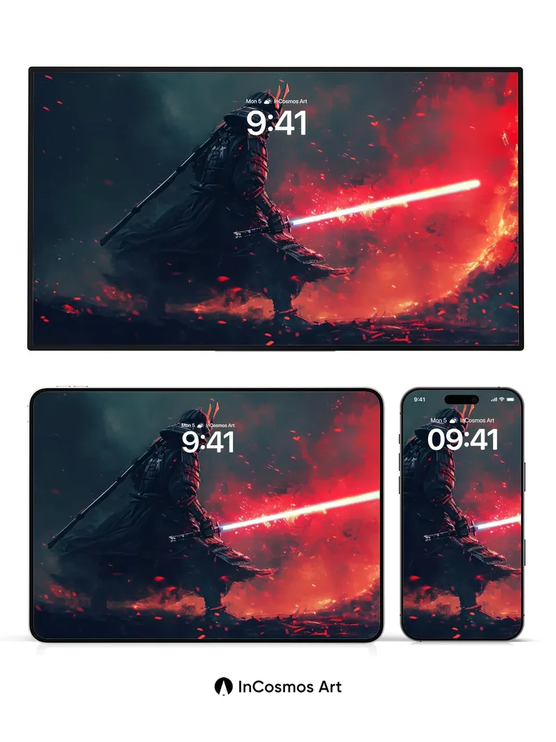 Blazing Ronin Wallpaper with Crimson Edge