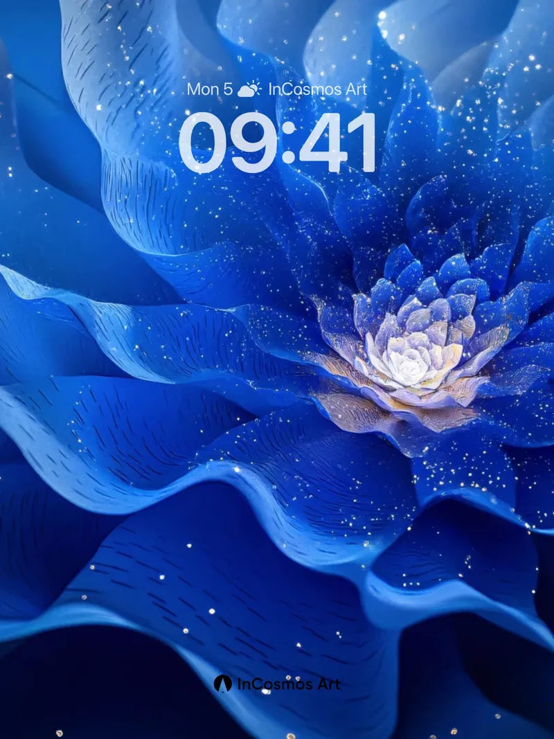 Cosmic Bloom Wallpaper with Starlight Petals