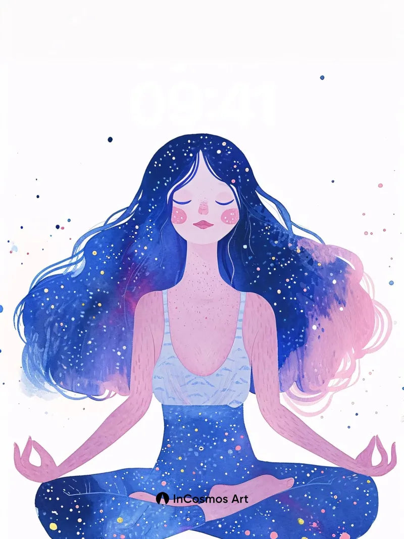 Stellar Serenity Wallpaper with Cosmic Hair