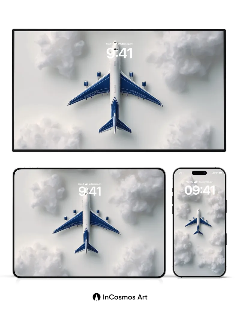 Serene Skyline Wallpaper with Floating Clouds