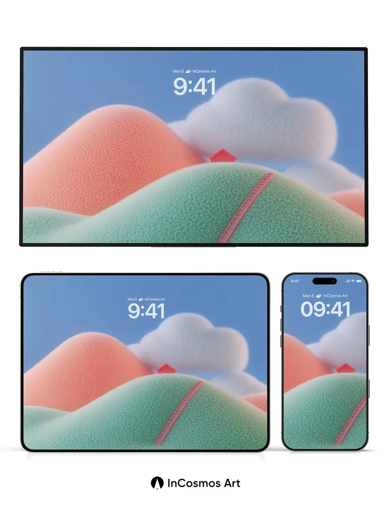 Soft Gradient Wallpaper with Hidden Ladder Path