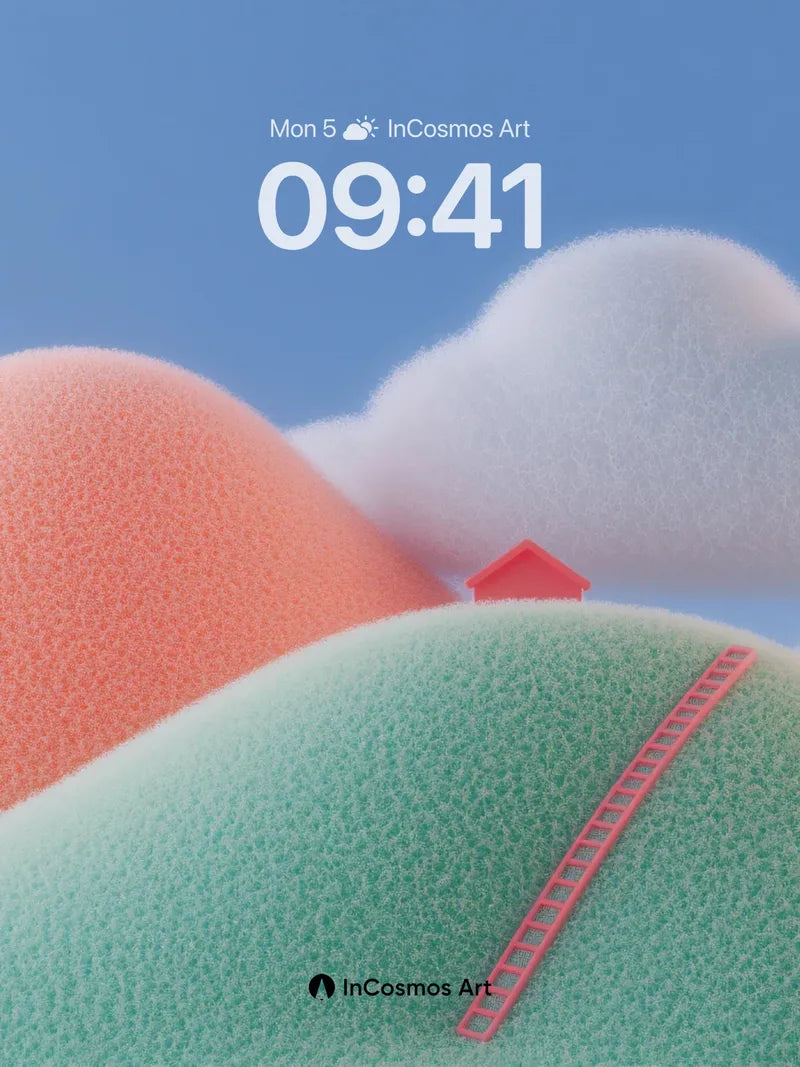 Soft Gradient Wallpaper with Hidden Ladder Path