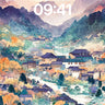 Serene Mountain Village Wallpaper with Autumn Hues wallpaper for iPhone, iPad & Mac