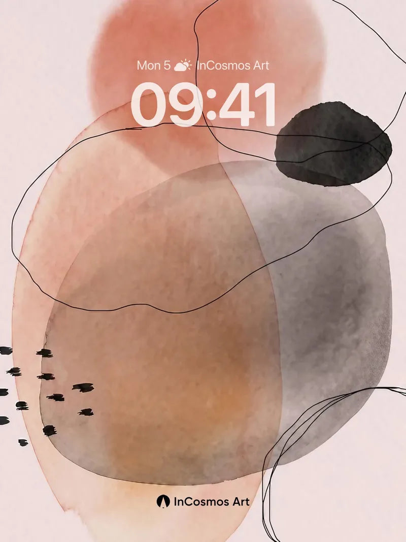 Muted Hush Abstract Wallpaper with Floating Lines