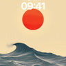 Serenity Wave Wallpaper with Crimson Sun wallpaper for iPhone, iPad & Mac