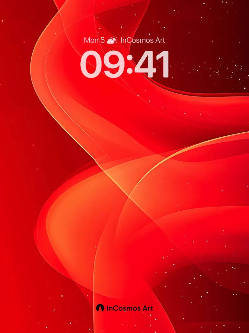 Crimson Flow Wallpaper with Starlit Veins