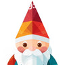 Geometric Whimsy Wallpaper with Faceted Gnome wallpaper for iPhone, iPad & Mac