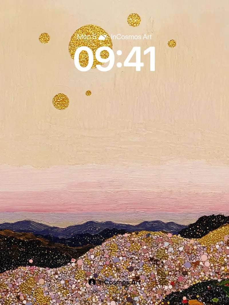 Golden Hush Wallpaper with Celestial Dots wallpaper for iPhone, iPad & Mac