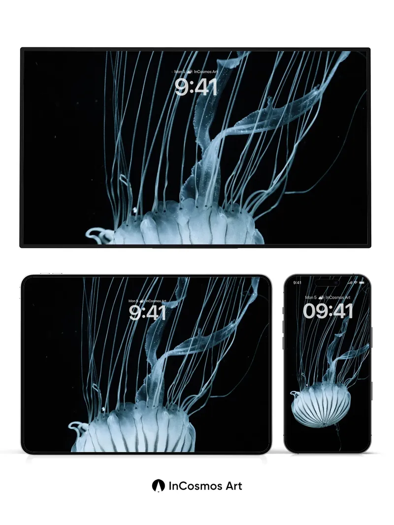 Luminous Depths Wallpaper with Ethereal Tendrils