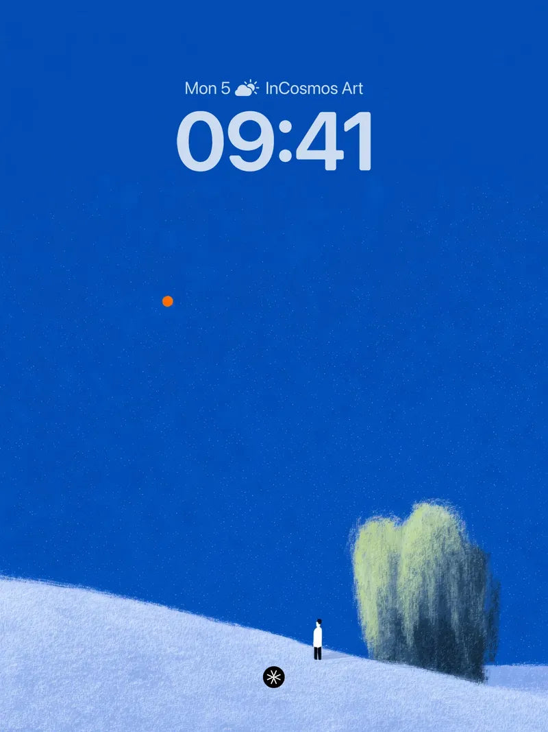 Serene Winter Solitude Wallpaper with Minimalist Landscape wallpaper for iPhone, iPad & Mac