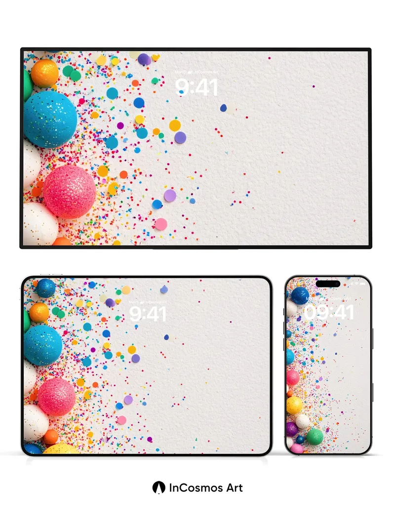 Playful Sparkle Wallpaper with Color Burst