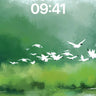 Serene Flight Wallpaper with Misty Green Hues wallpaper for iPhone, iPad & Mac