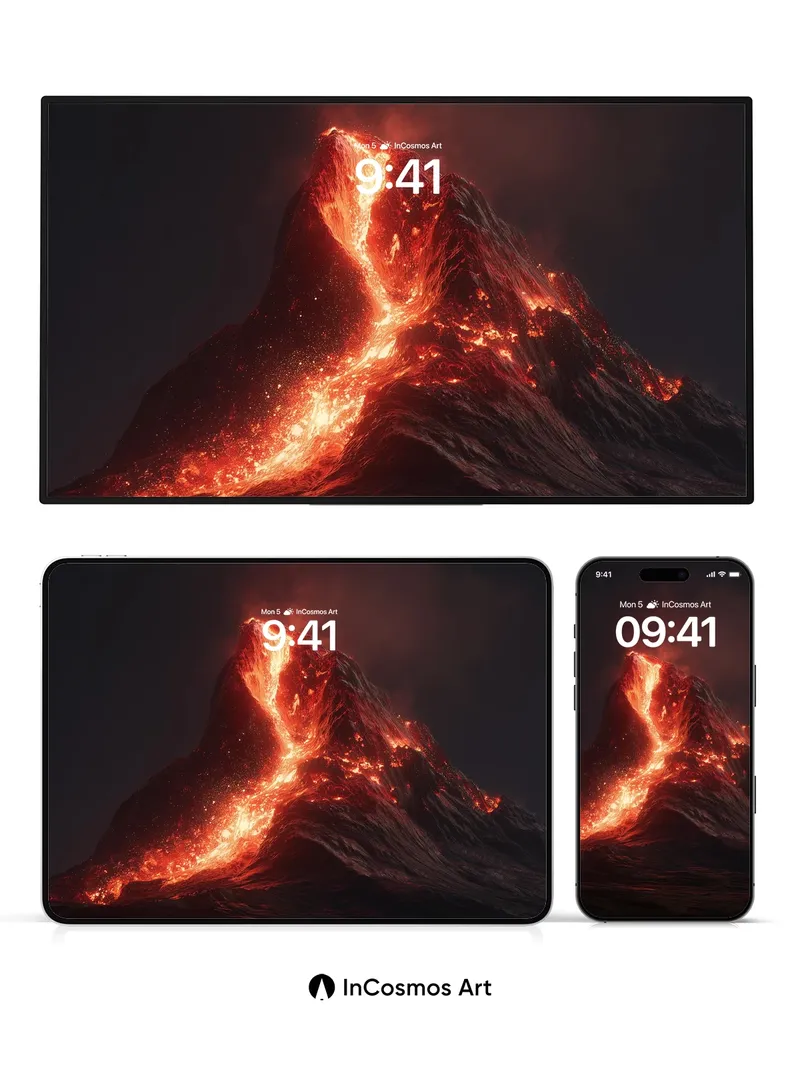 Fiery Ascent Wallpaper with Lava Veins