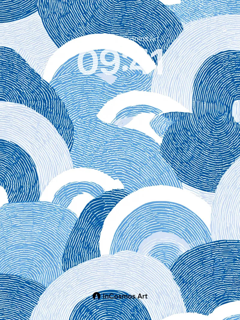 Serenity Wave Wallpaper with Hokusai Lines