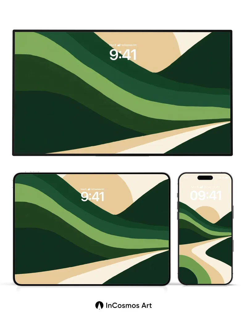 Serenity Ridge Wallpaper with Golden Horizon