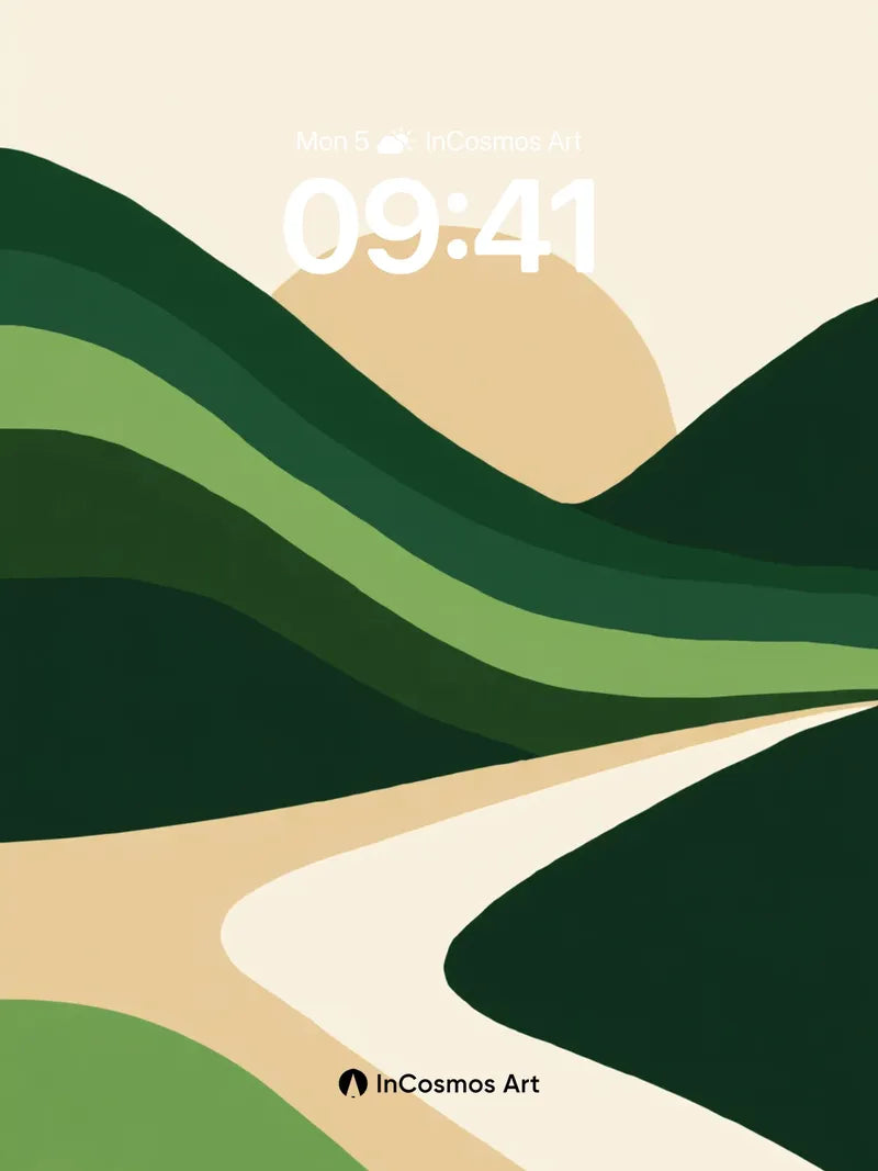 Serenity Ridge Wallpaper with Golden Horizon