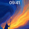 Cosmic Whisper Wallpaper with Starlit Staff wallpaper for iPhone, iPad & Mac