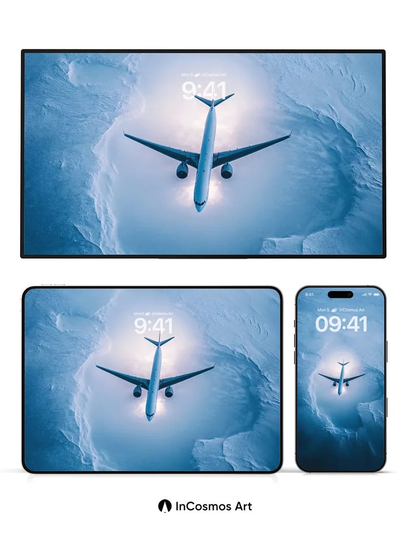 Celestial Drift Wallpaper with Ice Veins