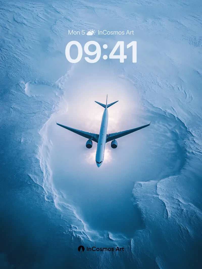 Celestial Drift Wallpaper with Ice Veins