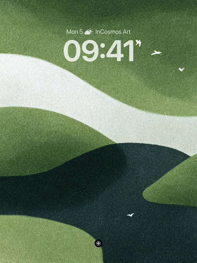 Velvet River Serenity Wallpaper in Misty Green wallpaper for iPhone, iPad & Mac